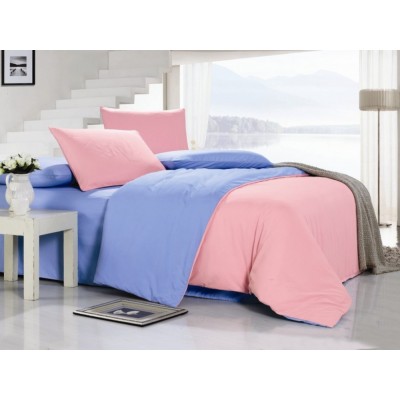 Голубой с розовым постельное белье из софткоттона, артикул MO-17