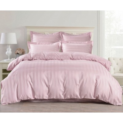 Розовое постельное белье из страйп сатина, артикул OD-57